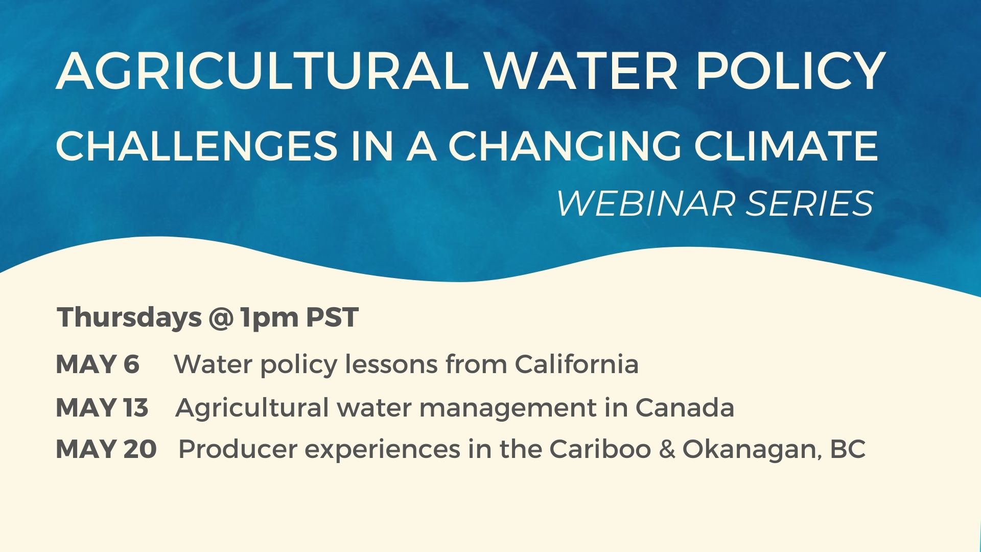 Agricultural Water Policy in a Changing Climate
